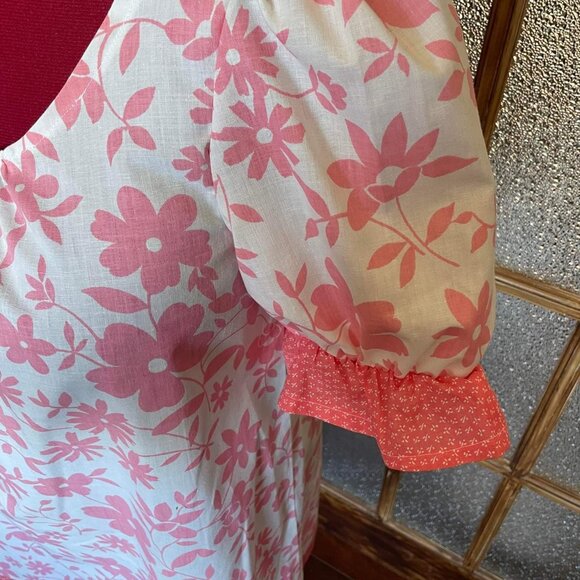 Handmade Cotton Summer Dress Pink floral - Picture 4 of 4